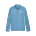 T-Shirt PUMA "Manchester City F.C. Trainingsoberteil Jugendliche" Gr. 152, blau (magic gelb glow) Kinder Shirts