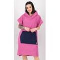 Poncho DEPROC ACTIVE "Badeponcho PARLEE BEACH", Damen, Gr. L(44/46), rosa (rose), 100% Baumwolle Walkfrottier, sportlich, bequem, Kurzarm, Jacken, Badeponcho mit großer Kängurutasche und Innentasche