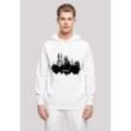 Kapuzenpullover F4NT4STIC "Cities Collection - Munich skyline", Herren, Gr. L, weiß, Obermaterial: 50% Baumwolle, 50% Polyester, casual, relaxed fit, Pullover, Print