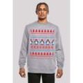 Kapuzenpullover F4NT4STIC "Christmas Pinguin Muster" Gr. L, grau (erdgrau), Herren, Obermaterial: 50% Baumwolle, 50% Polyester, Pullover, Print