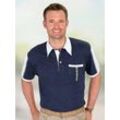 Poloshirt CLASSIC "Poloshirt", Herren, Gr. 44/46, blau (marine, weiß), 100% Baumwolle, gemustert, mehrfarbig, ohne Ausschnitt, Kurzarm, Shirts