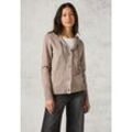 Cardigan CECIL Gr. XXL (46), grau (schwarz taupe melange), Damen, Stoff, 33% Polyester, 31% Polyacryl, 24% Baumwolle, 12% Nylon, unifarben, Strickjacken, mit dekorativer Knopfleiste