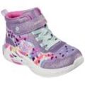 Sneaker SKECHERS "UNICORN DREAMS" Gr. 32, lila (lavendel, multi), Kinder, Synthetik, Textil, kontrastfarbene Details, Glitzer, Schuhe Boots Sneakerboots Schnürboots, mit Blinkfunktion zum Ein- und Ausschalten, Freizeitschuh, Halbschuh