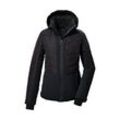 Skijacke KILLTEC "KSW 309 WMN SKI QLTD JCKT", Damen, Gr. 42, schwarz, Oberstoff 1: 100% Polyester/ Oberstoff 2: 92% Polyester, 8% Elasthan, Futter: 100% Polyester, Wattierung: 100% Polyester (recycelt), sportlich, Jacken