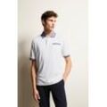 Poloshirt BUGATTI Gr. 4XL, weiß, Herren, Obermaterial: 50% Baumwolle, 50% Polyester, Shirts, farbliche Akzente an Kragen, Brusttasche und Ärmelsaum