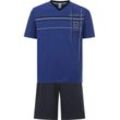 Shorty JAN VANDERSTORM "Kurzer Schlafanzug YORICK" Gr. L, blau Herren Homewear-Sets