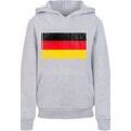 Kapuzenpullover F4NT4STIC "Germany Deutschland Flagge distressed" Gr. 122/128, grau (erdgrau) Mädchen Pullover Print