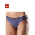 Slip NUANCE Gr. 32/34, 2 St., blau (2xblaugrau) Damen Unterhosen mit Spitzeneinsatz vorne