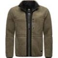 Plüschjacke RAGWEAR "Noory", Herren, Gr. L (52), braun, Plüsch, Material: 100% Polyester, sportlich, gerade hüftlang, hoch geschlossener Ausschnitt, Langarm Ärmel ohne Ärmelschlitz abgesteppte Kante, Jacken, Herren Basic Teddy-Fleece Jacke