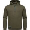 Kapuzenpullover RAGWEAR "Arrwen", Herren, Gr. L (52), gelb (gelbgrün), Sweatware, Material: 70% Baumwolle, 30% Polyester, Basic, gerade hüftbedeckend, hoch geschlossener Ausschnitt, Langarm Ärmel ohne Ärmelschlitz Rippstrickbündchen krempelbar, Pullover, Gemütlicher Herren Hoodie mit verstellbarer Kapuze