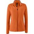 Fleecejacke DEPROC ACTIVE "DECORAH II WOMEN", Damen, Gr. 36/38 (M), orange, 100% Polyester, casual, tailliert, Langarm gerader Abschluss, Jacken, weiche Fleecejacke in traditioneller Optik