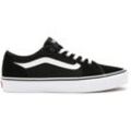 Sneaker VANS "Filmore Decon", Gr. 40, schwarz-weiß (schwarz, weiß), Textil, Leder, unifarben mit Farbeinsatz, sportlich, Schuhe Skaterschuh Canvassneaker Sneaker low