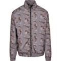 Anorak URBAN CLASSICS "Urban Classics Herren Camo Track Jacket", Herren, Gr. L, grün (schwarzcamo), 100% Polyester, mehrfarbig, casual, loose fit, amerikanischer Ausschnitt, Langarm, Jacken