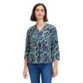 Schlupfbluse BETTY & CO "Betty Co mit Print" Gr. 36, blau (dunkelblau, petrol), Damen, Obermaterial: 100% Viskose., Blusen