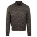 Bomberjacke URBAN CLASSICS "Urban Classics Herren Tonal Camo Bomber Jacket", Herren, Gr. L, grün (schwarzolive), 68% Nylon, 32% Polyester, mehrfarbig, casual, normal, Rundhals, Jacken