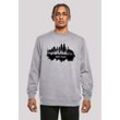 Kapuzenpullover F4NT4STIC "Cities Collection - New York skyline", Herren, Gr. L, grau (erdgrau), Obermaterial: 50% Baumwolle, 50% Polyester, casual, relaxed fit, Rundhals, Pullover, Print