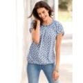 Print-Shirt INSPIRATIONEN "Shirt", Damen, Gr. 38, blau (dunkelblau, bedruckt), 100% Baumwolle, gemustert, mehrfarbig, Rundhals, Shirts