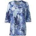 Baumwoll-Mix-Bluse, Druck blau, 36