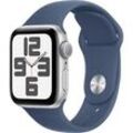 APPLE Watch SE (2024) GPS 40 mm Smartwatch Aluminium Fluorelastomer, 130 - 180 mm, Silber