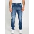 Loose-fit-Jeans GANG "94ALESSIO", Herren, Gr. 30, Länge 30, blau (schwarz indigo used), Denim/Jeans, Obermaterial: 99% Baumwolle, 1% Elasthan, casual, loose fit lang, Jeans, mit modischen, weiten Beinverlauf