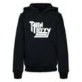 Kapuzensweatshirt MERCHCODE "Merchcode Herren Kids Thin Lizzy - Classic Logo Basic Hoody" Gr. 134/140, schwarz Jungen Sweatshirts