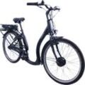 E-Bike HAWK BIKES "eCity Comfort" Gr. 44, schwarz, E-Bikes, 44cm, 26 Zoll (66,04cm), Pedelec, Elektrofahrrad für Damen u. Herren