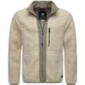 Plüschjacke RAGWEAR "Noory" Gr. 4XL (60), beige (ecru), Herren, Plüsch, Material: 100% Polyester, Jacken, Herren Basic Teddy-Fleece Jacke