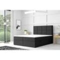 M-Punkt GmbH Boxspringbett NEAPEL mit Bettkasten 180 x 200 cm Schwarz - versch. Ausführungen