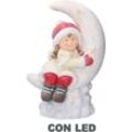 Vacchetti - Weißes LED-Mond-Plastikmädchen cm36,5x21h52