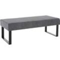 Sitzbank HOME AFFAIRE "Oliver", grau (grau, grau), B:140cm H:50cm T:62cm, Polyester, Sitzbänke, Breite 140cm, mit Metallgestell