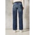 Loose-fit-Jeans CECIL Gr. 31, Länge 28, blau (mid used wash) Damen Jeans mit Knopfleiste