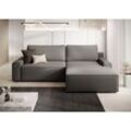 Ecksofa TRENDMANUFAKTUR "Challenge, Schlafsofa mit Bettkasten, Couch in L-Form, Breite 245 cm" Sofas Gr. B/H/T: 246 cm x 98 cm x 168 cm, Struktur, Recamiere beidseitig montierbar, mit Schlaffunktion und Bettkasten, grau (graphite) Recamiere beidseitig montierbar, auch in trendigem Cordstoff