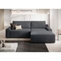 Ecksofa TRENDMANUFAKTUR "Challenge, Schlafsofa mit Bettkasten, Couch in L-Form, Breite 245 cm" Sofas Gr. B/H/T: 246 cm x 98 cm x 168 cm, Microfaser, Recamiere beidseitig montierbar, mit Schlaffunktion und Bettkasten, grau (anthrazit) Recamiere beidseitig montierbar, auch in trendigem Cordstoff