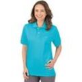 Poloshirt TRIGEMA "TRIGEMA Poloshirt DELUXE Piqué" Gr. L, blau (azur), Damen, 100% Baumwolle, Shirts