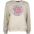 Sweatshirt ZWILLINGSHERZ Gr. S/M, beige Damen Sweatshirts mit "Wild at Heart"-Aufdruck in Leo-Optik und gestickten Details