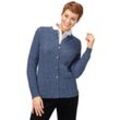 Strickjacke CLASSIC BASICS, Damen, Gr. 42, blau (blau, meliert), 73% Polyacryl, 20% Polyamid, 7% Polyester, meliert, figurumspielend, Langarm, Strickjacken