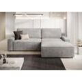 Ecksofa TRENDMANUFAKTUR "Challenge, Schlafsofa mit Bettkasten, Couch in L-Form, Breite 245 cm" Sofas Gr. B/H/T: 246 cm x 98 cm x 168 cm, Feincord, Recamiere beidseitig montierbar, mit Schlaffunktion und Bettkasten, grau (opal grey) Recamiere beidseitig montierbar, auch in trendigem Cordstoff