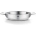 Servierpfanne FISSLER "Fissler Pure Collection 24cm" Pfannen Gr. Ø 28cm + Höhe 6,5cm, silberfarben Backofengeeignet bis 230C, Schüttrand, Made in Germany