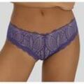 Panty LASCANA "Raquel" Gr. 40/42, blau (puder-blau) Damen Unterhosen aus Spitze