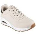 Sneaker SKECHERS "UNO GOLDEN AIR", Damen, Gr. 42, beige, Lederimitat, kontrastfarbene Details, sportlich, Schuhe, Freizeitschuh, Halbschuh, Schnürschuhmit Metallic-Einsatz