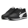 Sneaker PUMA "ST RUNNER V4 L" Gr. 47, schwarz-weiß (puma schwarz, puma weiß), Leder, Schuhe