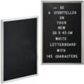 Relaxdays - 2 x Letterboard, je 145 Buchstaben, Zahlen, Sonderzeichen, 45x30 cm, Buchstabentafel zum Stecken, Kunststoff, silber