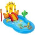 Bestway Wild West Play Center Aufblasbares Schwimmbad 264x188x140 cm mit Hufeisen, aufblasbarem Pferd und Rutsche