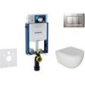 Geberit - Kombifix - Set Vorwandelement, wc Oudee und Softclose-Sitz, Betätigungsplatte Sigma30, Chrom matt/Chrom SANI15CA1116