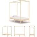 The Living Store Himmelbett-Gestell Massivholz Kiefer 100 x 200 cm - Betten & Bettgestelle