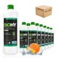 BiOHY Bodenreiniger für Wischroboter mit Orangenduft, Bio Reiniger, Bodenwischpflege, Nicht schäumender Bodenreiniger 12er Pack (12 x 1 Liter Flasche)