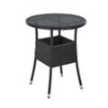 Juskys Polyrattan Gartentisch Yoro rund - wetterfest Outdoor Beistelltisch Ø 60 cm - Schwarz