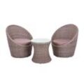 Garden Pleasure Club Set Sitzgruppe Garten Sessel Lounge Tisch Rattan Optik