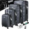 KESSER® 4tlg. Hartschalenkofferset Hartschalenkoffer Reisekoffer Set Reisekofferset Trolley Koffer Inkl. Kofferwaage + Gepäckanhänger Rollkoffer Schloss 4 Rollen ABS-Hartschale Teleskopgriff S-M-L-XL