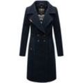 Wintermantel NAVAHOO "Wooly" Gr. S (36), blau (navy) Damen Mäntel edler Trenchcoat in Wollmantel-Optik